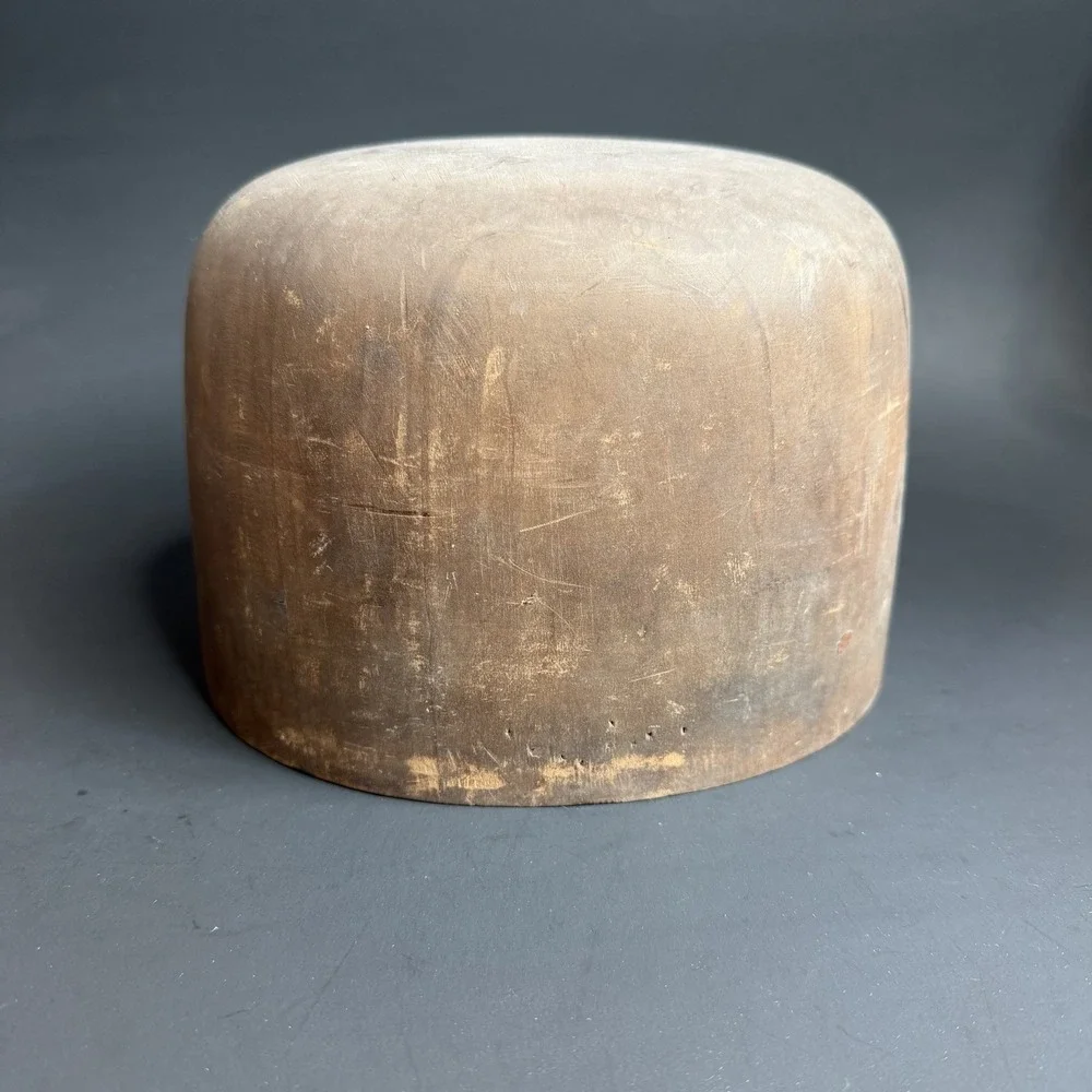 Antique Primitive Millinery Wood Hat Block Mold Form Hatter Tool 7 1/4